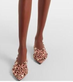 Ct. MSRP $54 NWB ARQA STUDDED PINK SUEDE MESH CAGE BALLET FLATS ♡SIZE 9.5♡